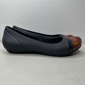 Crocs Ballet Style Slip Ons With Tortoise Shell Toe